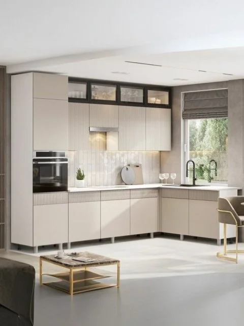 Кухонный гарнитур "София" (3х1,8м) (Белый/Меланж/Черный/Антарес)
